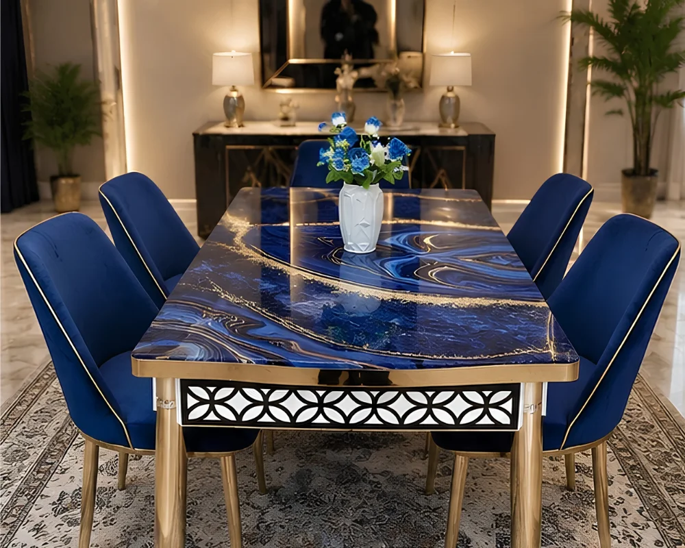 Dining Table with 6 Chairs Set – Stylish Furniture Set for Family Dining - Guests and Everyday Home Use - Image 4