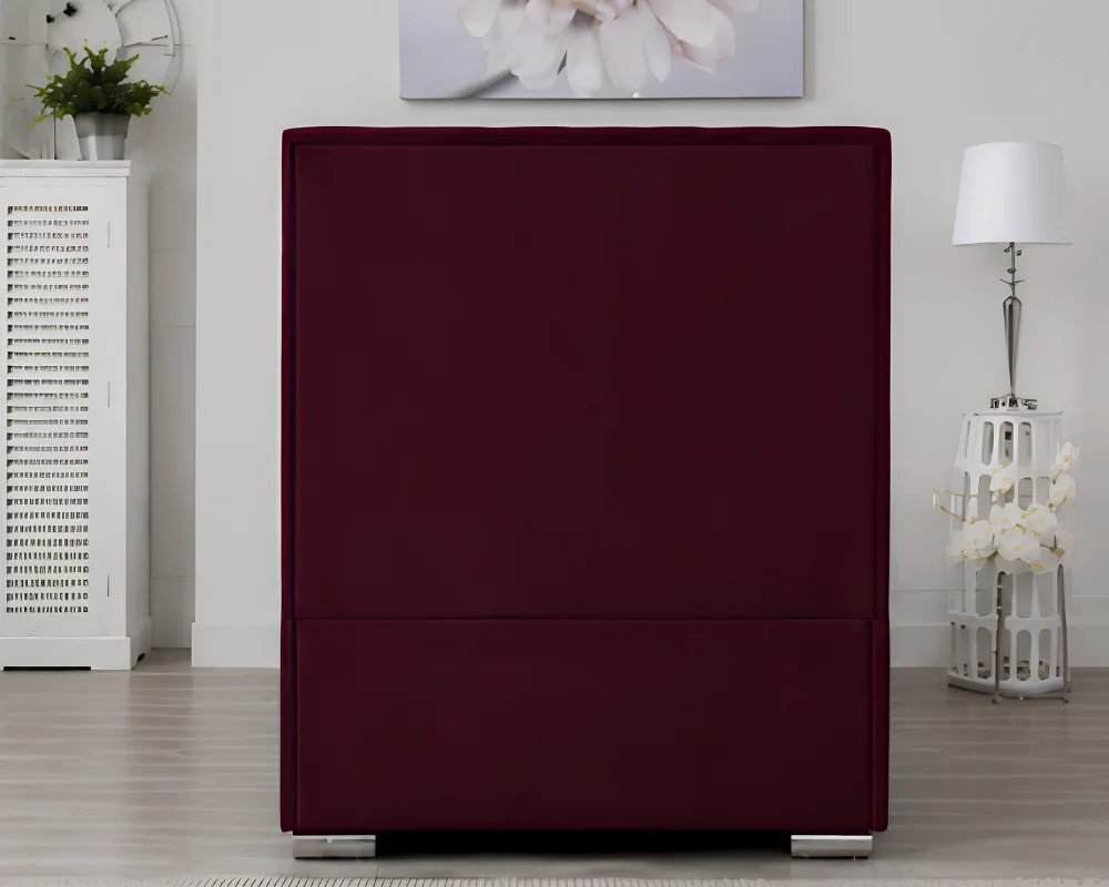 Contemporary Burgundy Velvet Florida Single Bed with mattress -90 × 190 cm Bed - Image 4