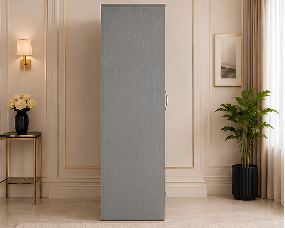 Two Door Wardrobe with Bottom Drawers with gray colors wardrobe - Modern wardrobe - Image 3