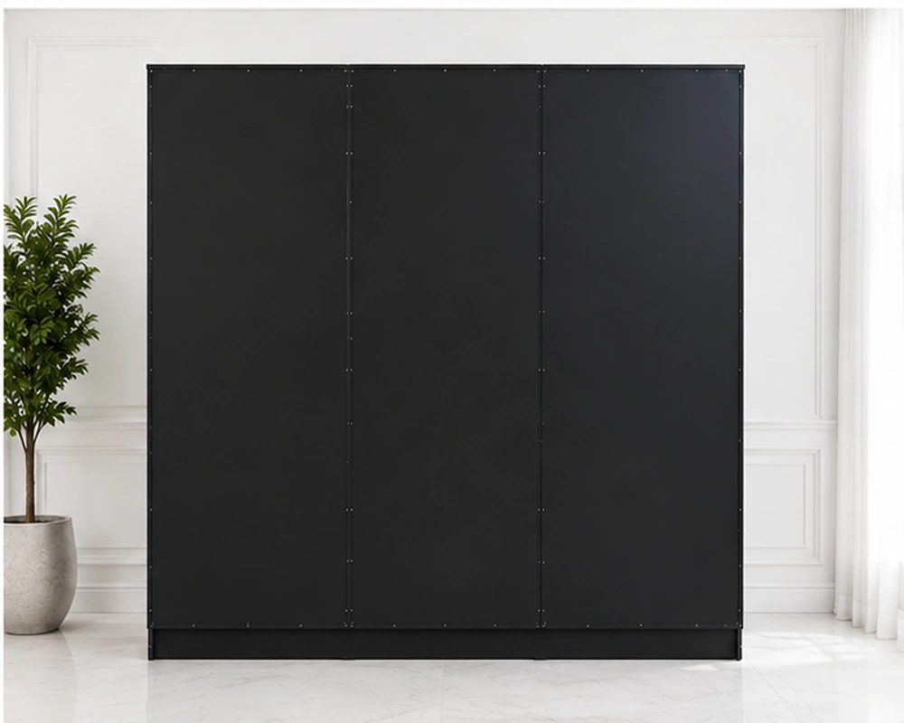 Black Finish 6 door Wardrobe with 3 Drawers – Premium Storage for Modern Bedrooms - Image 4