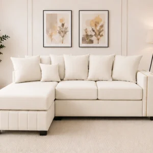 Modern L-Shaped Sofa with Chaise – Elegant Contemporary Living Room Furniture