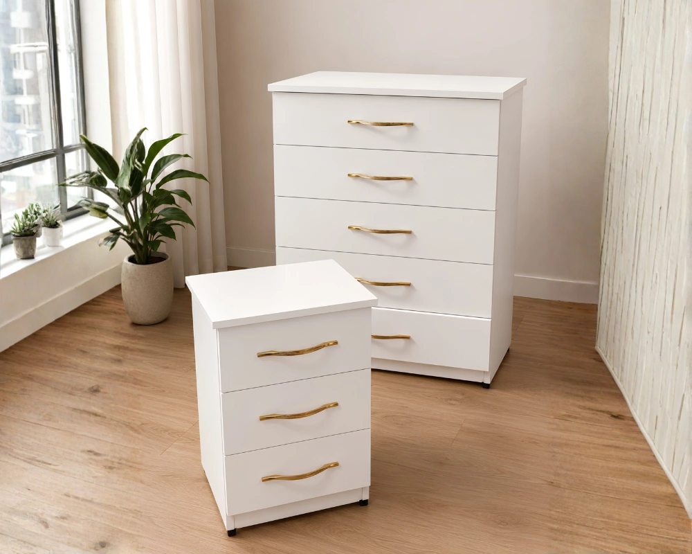 Chest of 5 Drawers With Side Table - Chest of 5 Drawers - Elegant Wooden Side Table - Premium Storage Cabinet - Image 4