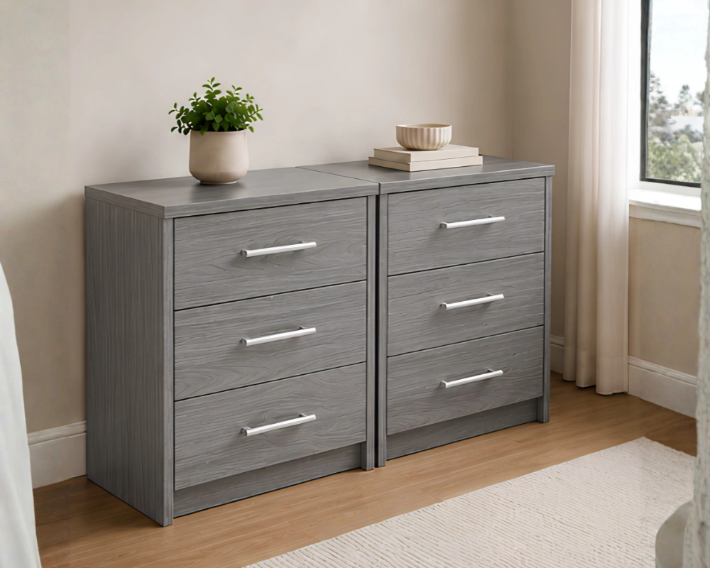 Premium Stylish Side Tables , 2 Bedside Tables with 3 Drawers - Image 4