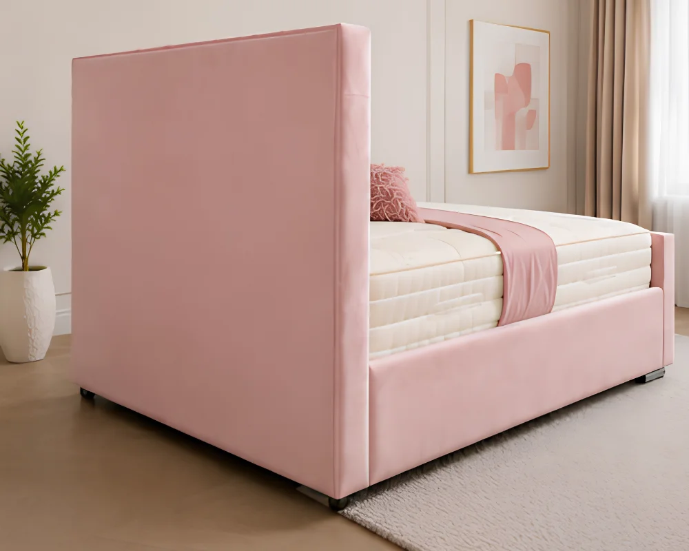 Blush Pink 6ft Florida Super King Size Bed – 200×200cm Premium Bedroom Style with mattress - Image 3