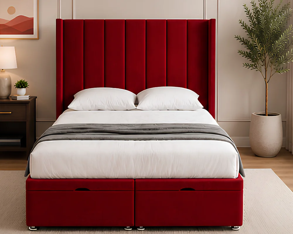 Double Size Ottoman Bed Frame with Mattress - Stylish Double Storage Bed with Mattress