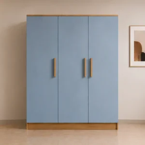 Elegant Light Blue 3 Door Wardrobe - Elegant 3 Door Wardrobe - Stylish Storage for Modern Bedrooms