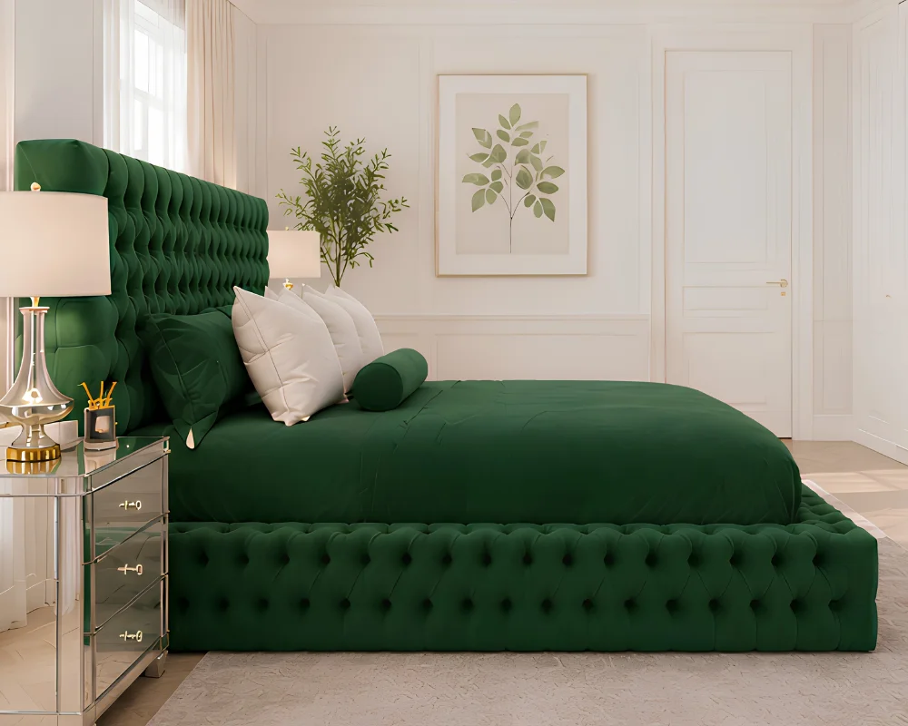 Emerald Dreamscape –Spacious Luxury Ambassador Super King Bed with mattress - Image 3