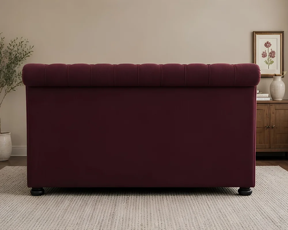 Elegant Burgundy Emperor Bed with Mattress - Premium Sleigh Frame - Image 5