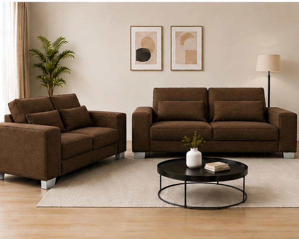 Contemporary Brown Luxury Sofa – Modern 3+2 Seater Set for Stylish Living Space - Image 5