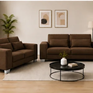 Contemporary Brown Luxury Sofa – Modern 3+2 Seater Set for Stylish Living Space