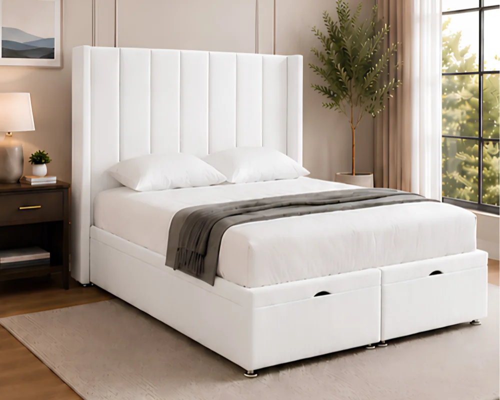 Luxury Double Size Ottoman Bed with Mattress - 160 × 200 cm Double Gas Lift Storage Bed - Image 2