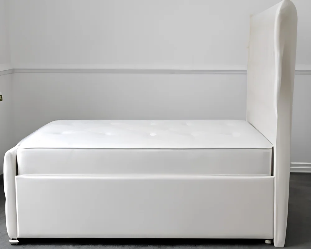 Platinum White 3ft Oxford Bed – Luxury Bedroom Design with Mattress - Image 3
