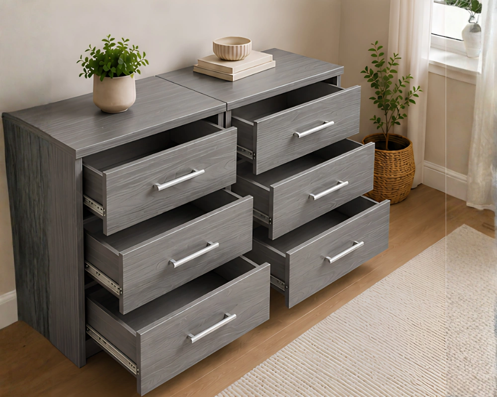 Premium Stylish Side Tables , 2 Bedside Tables with 3 Drawers