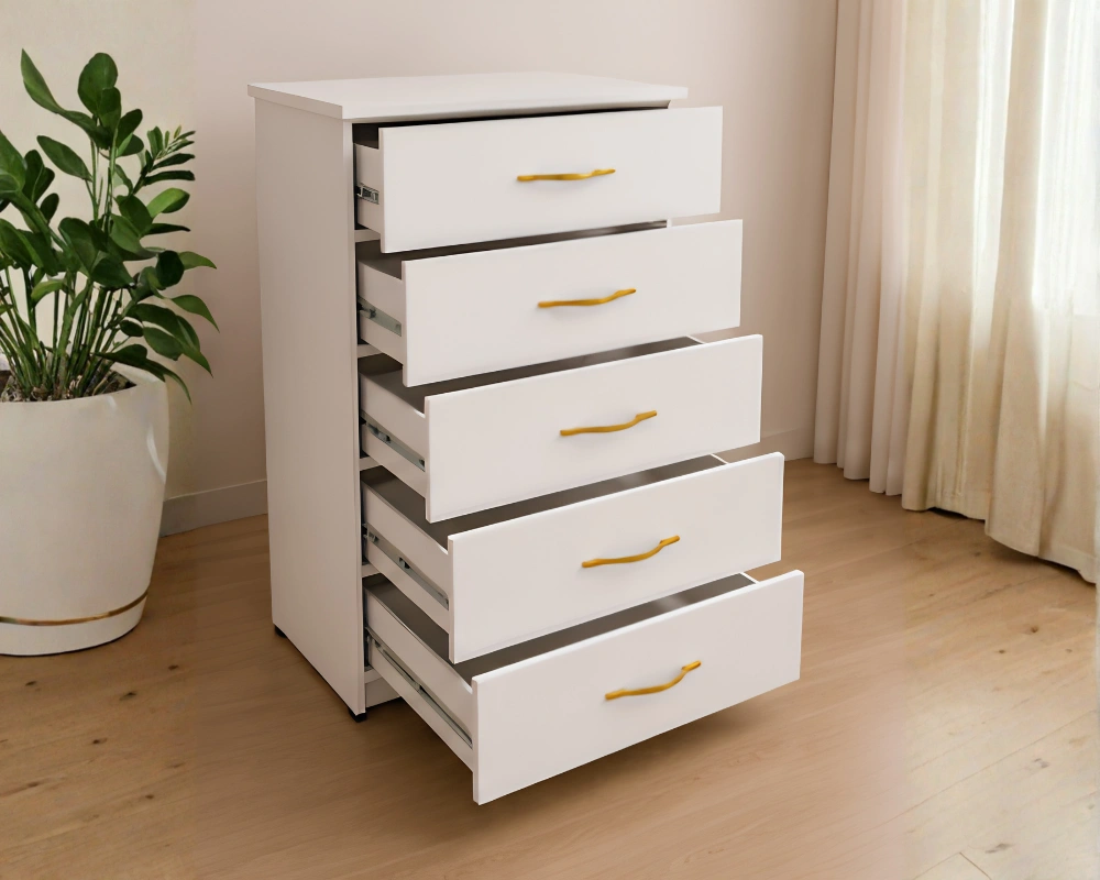 Chest of 5 Drawers With Side Table - Chest of 5 Drawers - Elegant Wooden Side Table - Premium Storage Cabinet - Image 2