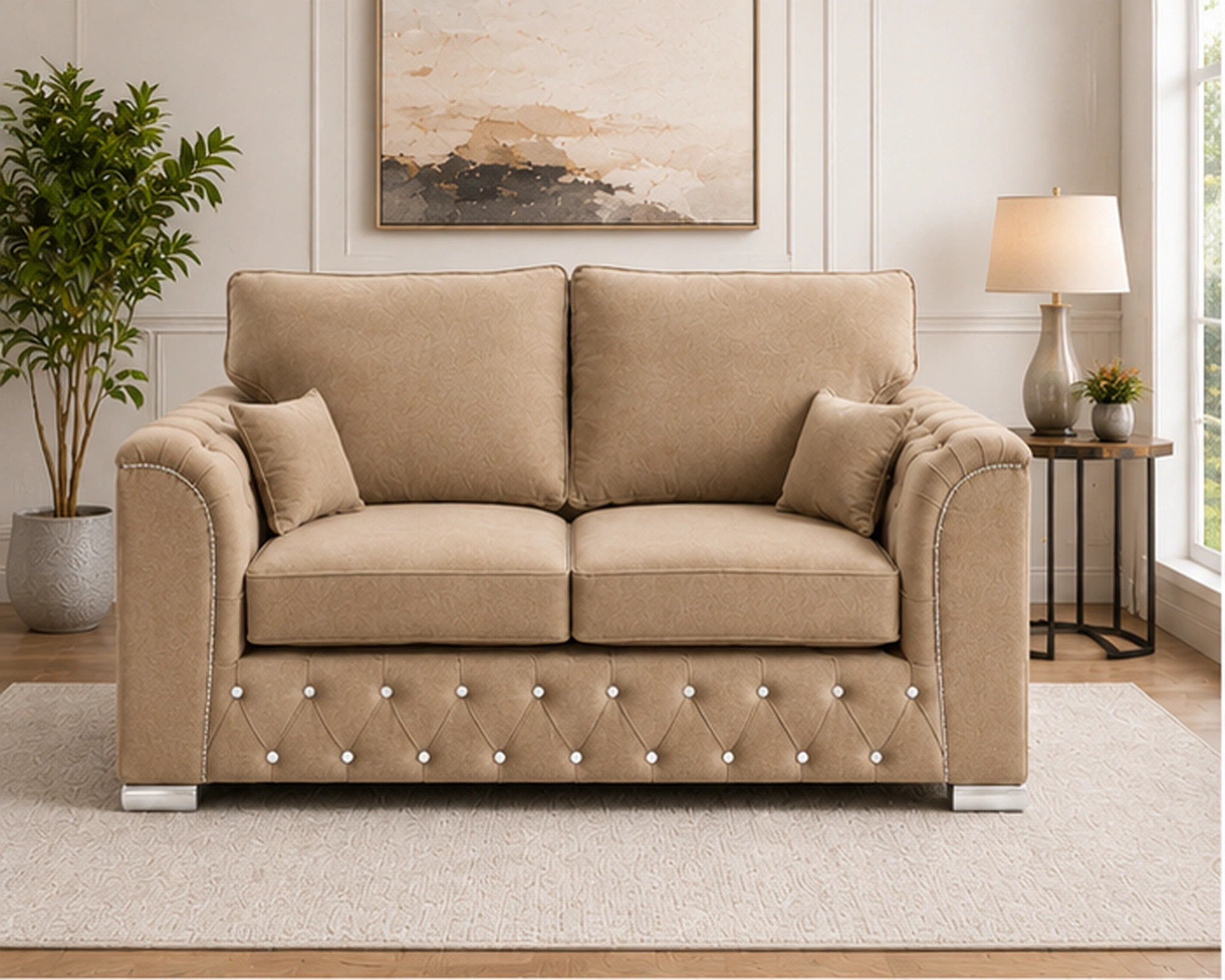 Elegant 2 Seater Sofa – Stylish Living Room Furniture Luxury Chesterfield Style 2 Seater Sofa