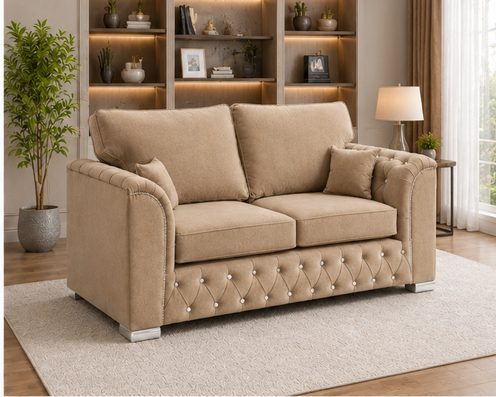 Elegant 2 Seater Sofa – Stylish Living Room Furniture Luxury Chesterfield Style 2 Seater Sofa - Image 2