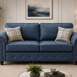 Oakland 3 Seater Fabric Sofa – Classic Rolled Arm Design Stylish & Comfortable Couch with Deep Cushions & Premium Finish