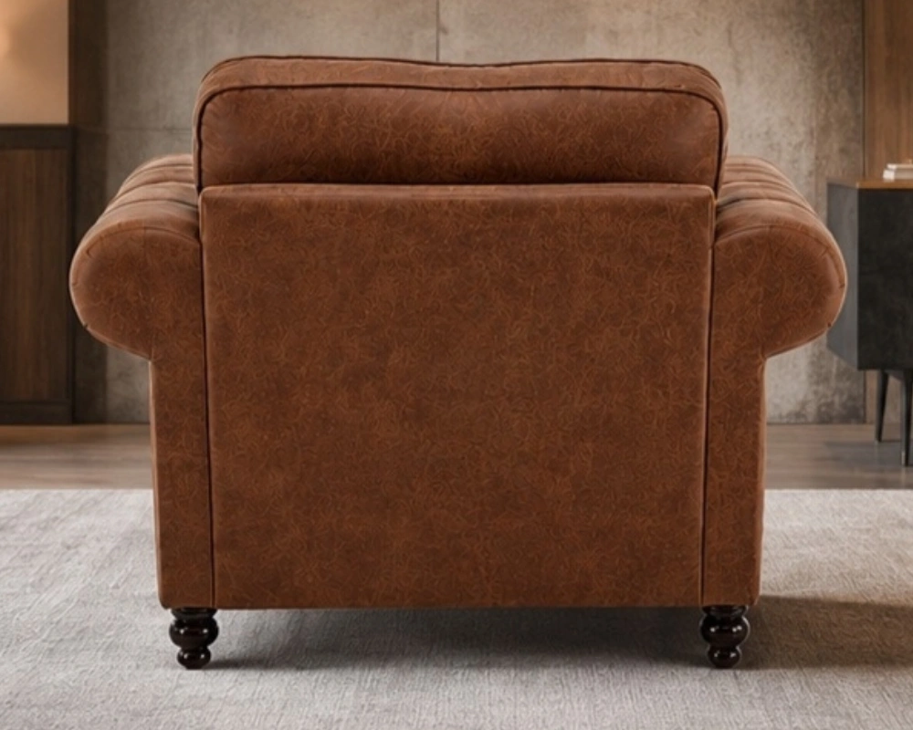 Oakland Sofa – Luxury Brown Curved Arm Design - Premium Comfort & Elegant Finish - Image 2