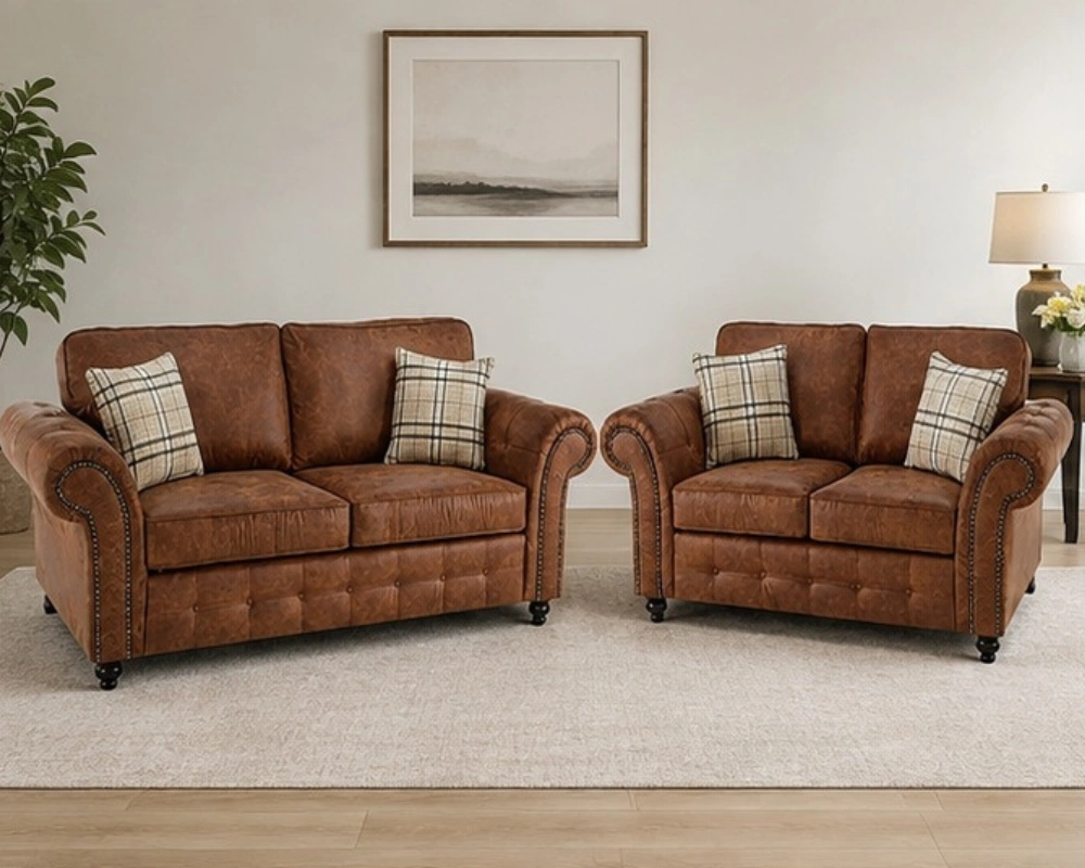 Elegant Living Room 3+2 Sofa Set - Comfortable Seating with a Beautiful Traditional Finish - Image 4
