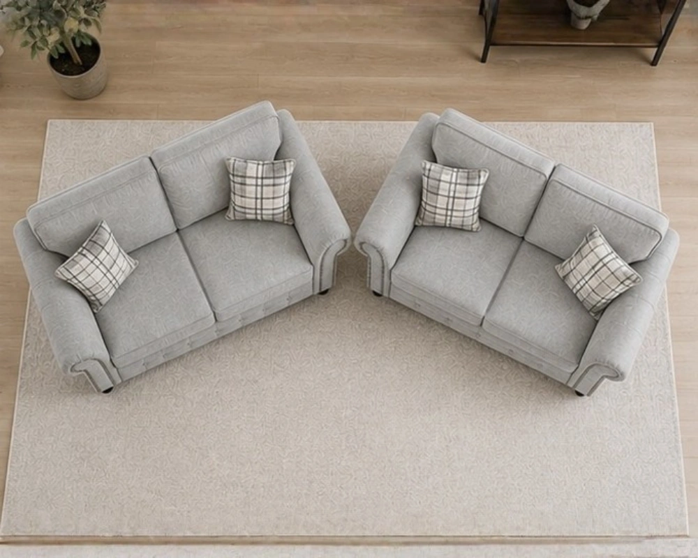 Luxury Chesterfield 3+2 Seater Sofa Set - Elegant Buttoned Upholstery with Classic Rolled Arms - Image 2