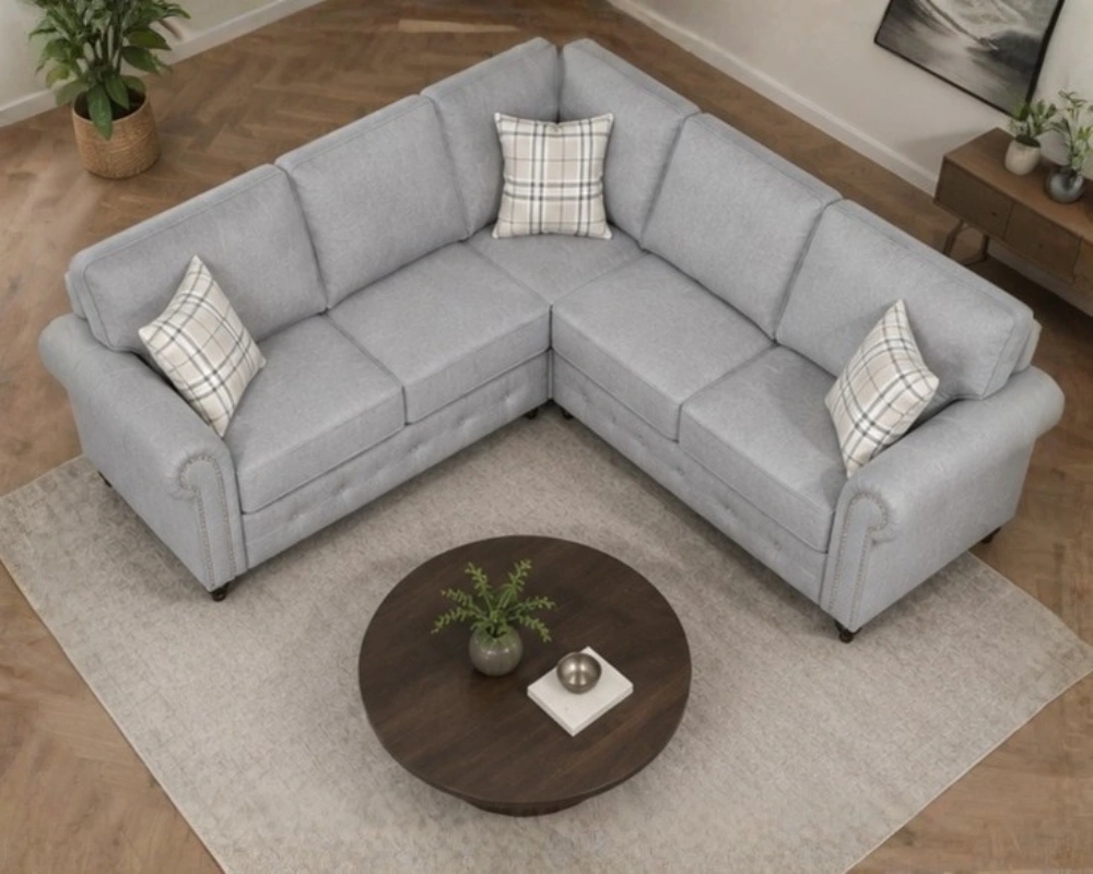 Grey Luxury Corner Sofa – Classic Elegance, Comfort & Sophisticated Style - Image 2