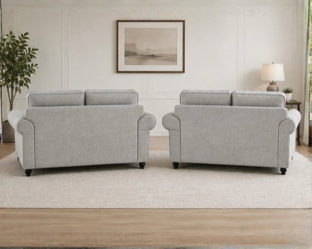 Luxury Chesterfield 3+2 Seater Sofa Set - Elegant Buttoned Upholstery with Classic Rolled Arms - Image 3