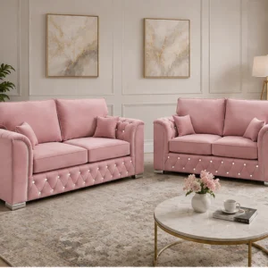 Stylish 2+3 Seater Upholstered Sofa Set Elegant Button-Tufted Sofa Set