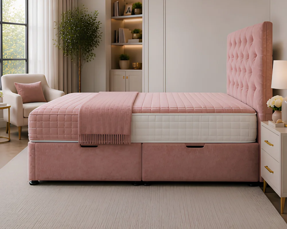 Modern Gas Lift King Storage Bed - Comfortable King Ottoman Bed with Mattress - Image 3