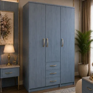 3 Door Wardrobe with 3 Drawers - Modern Bedroom Storage Wardrobe