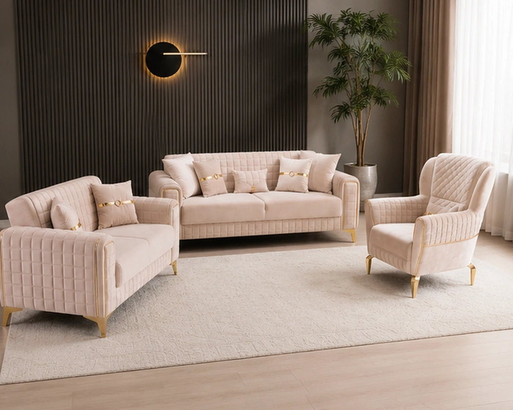 ALTUS Premium Velvet 3+2+1 Sofa set– Turkish Modern Design with Higher Comfortable Seating | 3+2+1 Seater Sofa Set - Image 2
