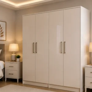 Premium Storage 4 Door Wardrobe – Modern Bedroom 4 Door Wardrobe – Elegant Storage Choice