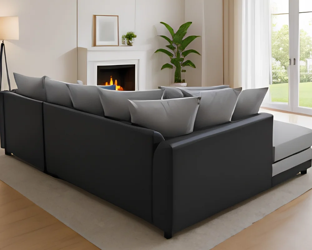 Upholstered Dylan 4 Seater grey Corner Sofa – Soft Cushioned Comfort - Image 2