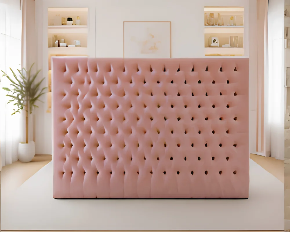 Dusty Pink Ambassador Double Bed with mattress – Luxury Upholstered Design - Image 4