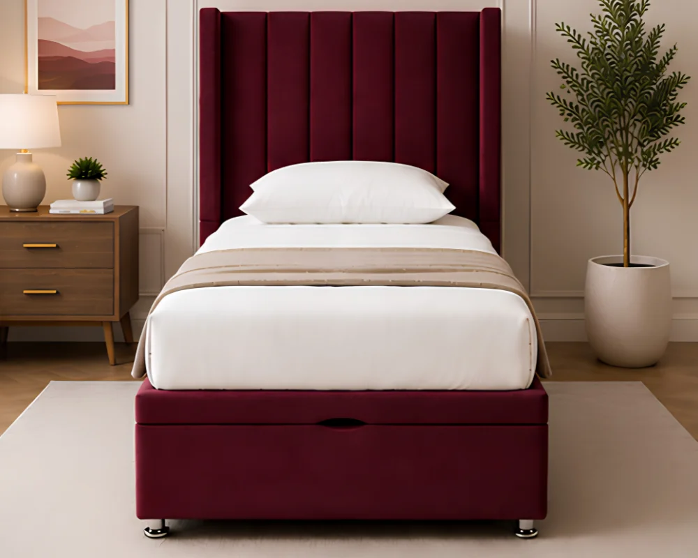 Premium Single Ottoman Storage Bed - Comfortable Single Ottoman Bed with Mattress
