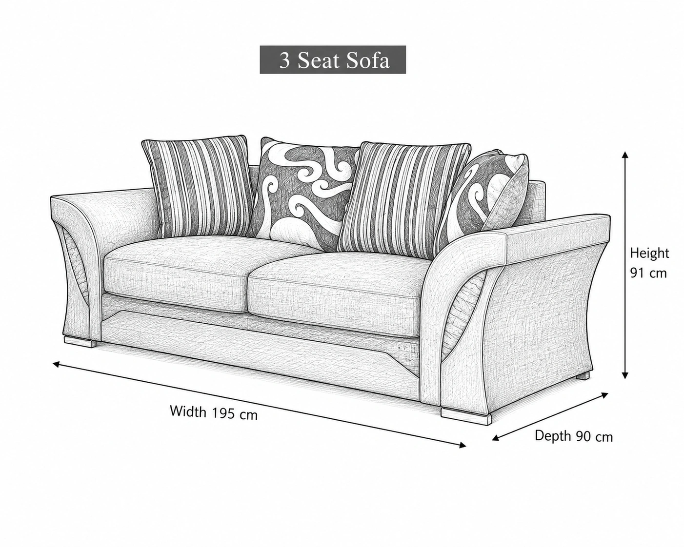 Brown Shannon 3 Seater Sofa - Premium Comfort & Elegant Design - Image 5