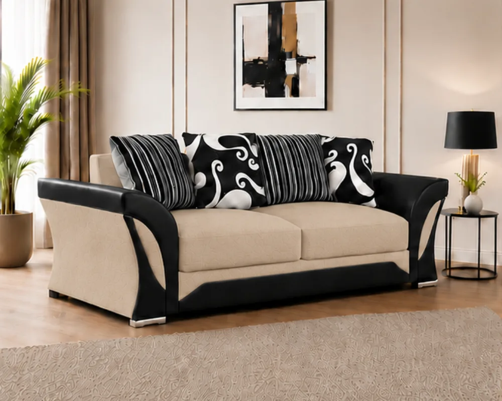 Shannon 3 Seater Sofa - Shannon Modern 3 Seater Couch Beige - Image 2