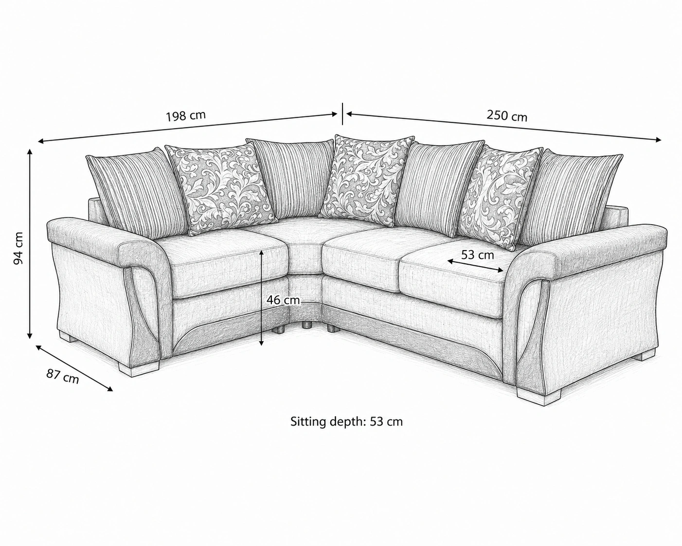 4 Seater Corner Sofa – Shannon Luxury Grey Leather 4 Seater Sofa - Image 5