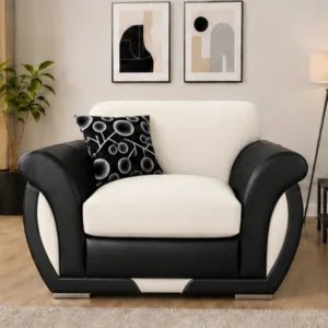 Off White 1 Seater Shannon Sofa – Elegant Living Room Furniture - Stylish Shannon Accent Chair
