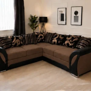 Premium Brown Shannon Corner Sofa - Shannon Elegant 5 Seater L Shape Sofa