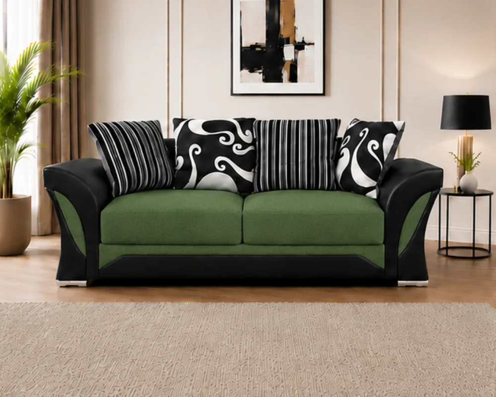 Luxury Shannon Sofa in Green - Premium 3 Seater Living Room Sofa