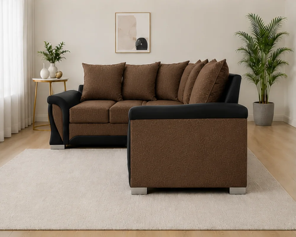 Shannon 4 Seater Sofa - Luxury Brown Modern Living Room Sofa - Image 3