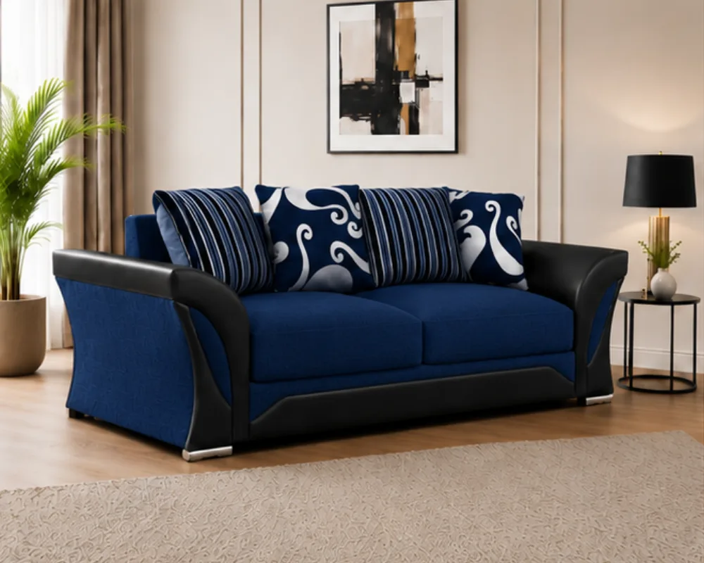 Modern Shannon Blue 3 Seater – Luxury Comfortable Sofa - Image 2