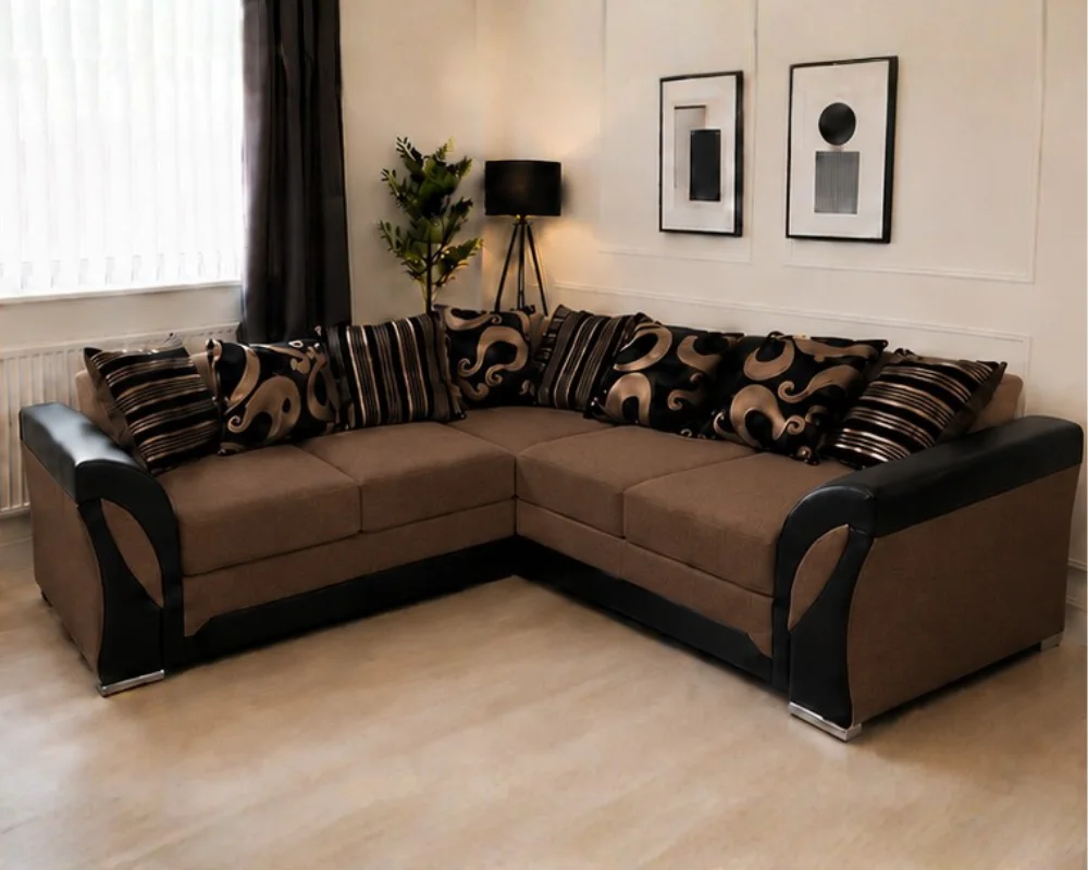 Premium Brown Shannon Corner Sofa - Shannon Elegant 5 Seater L Shape Sofa - Image 3