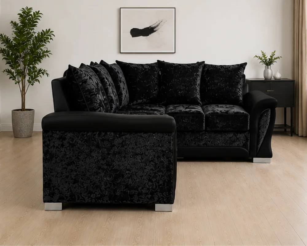 Black Shannon Sofa - Spacious 4 Seater Living Room Sofa & L Shape Sofa - Image 2