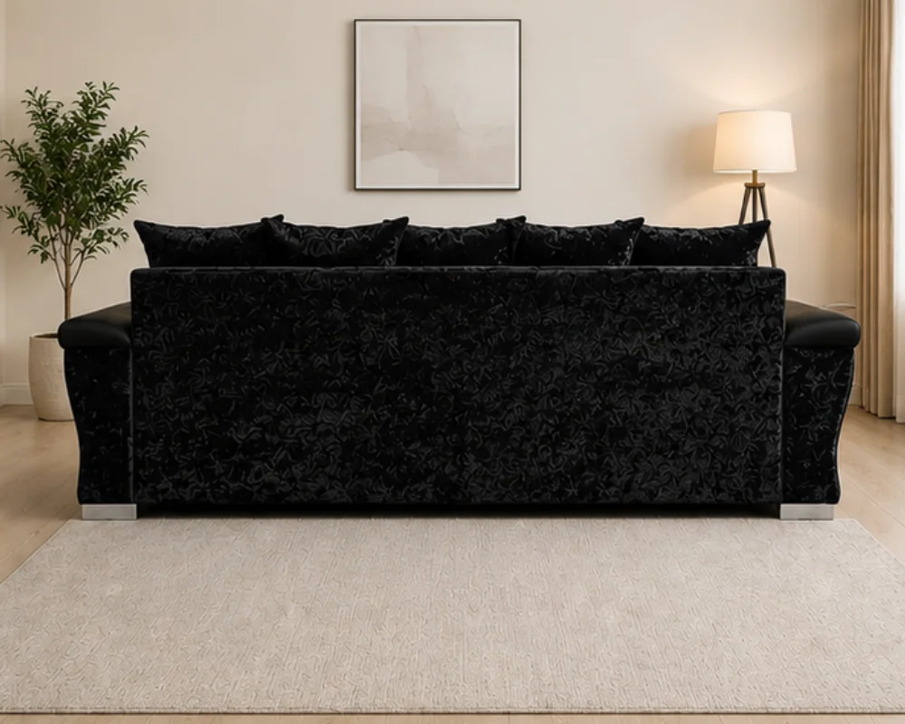 Black Shannon Sofa - Spacious 4 Seater Living Room Sofa & L Shape Sofa - Image 4