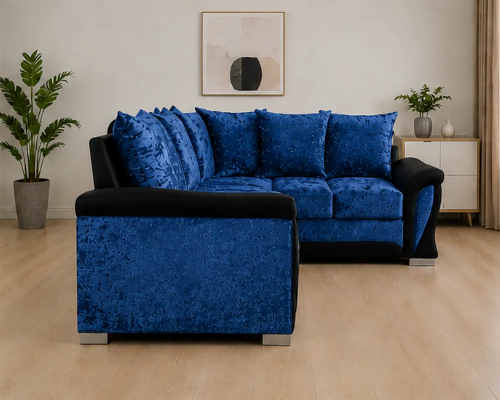 Premium Blue 4 Seater Sofa - Stylish Shannon Living Room Furniture - Image 3