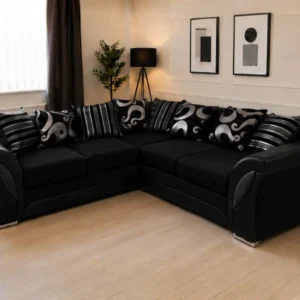Shannon 5 Seater Corner Sofa - Luxury Black Corner Sofa