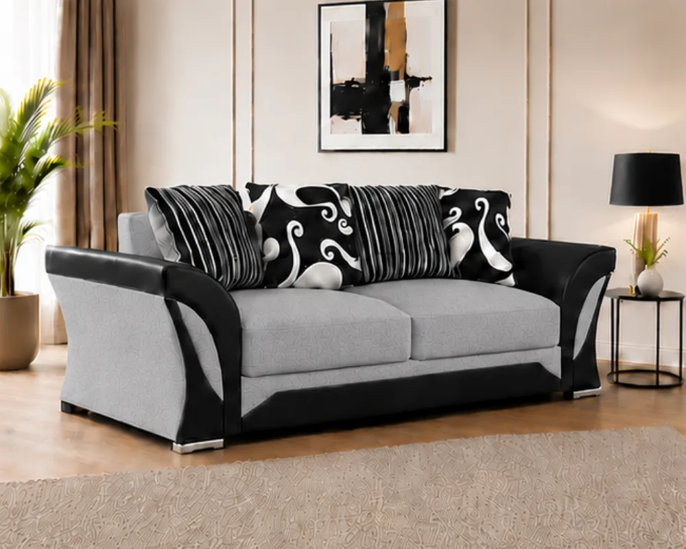 Shannon Light Grey 3 Seater Sofa - Contemporary Living Room Furniture - Image 3