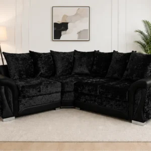 Black Shannon Sofa - Spacious 4 Seater Living Room Sofa & L Shape Sofa
