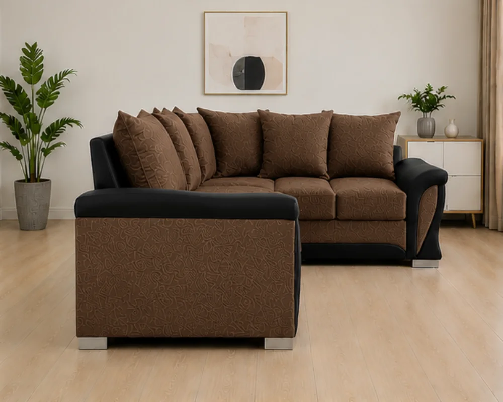 Shannon 4 Seater Sofa - Luxury Brown Modern Living Room Sofa - Image 2